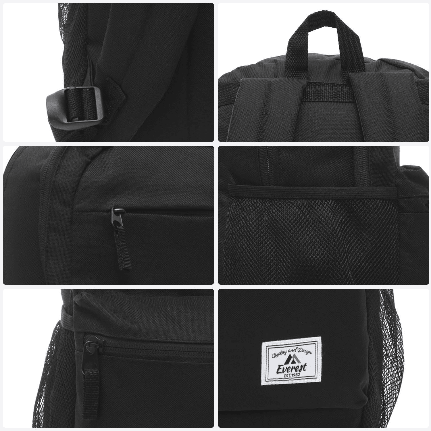 Mochila Everest Hombre Negro Casual Para Caballero — imagen 4