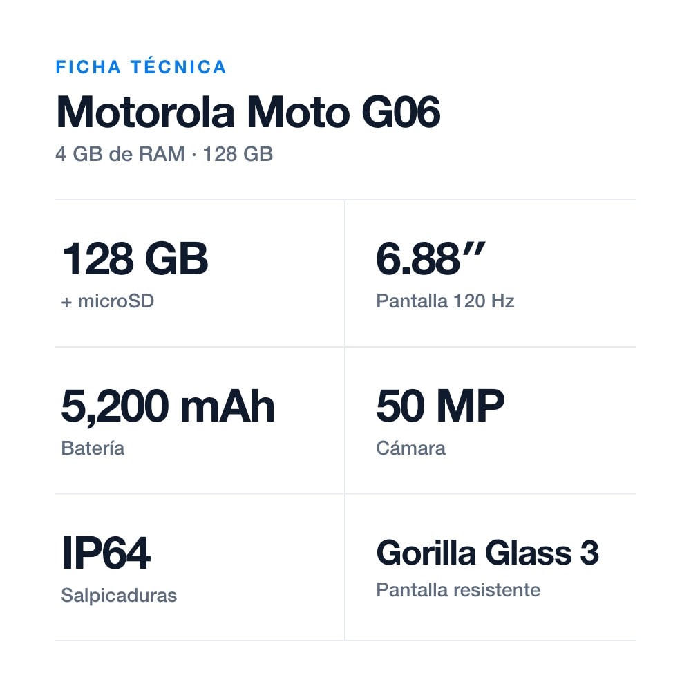 Celular Motorola Moto G06 128GB Desbloqueado — imagen 4