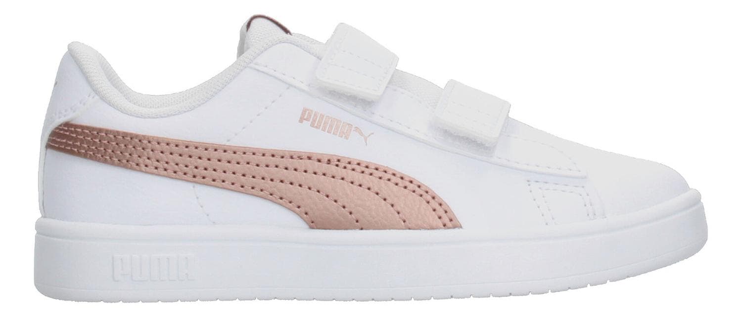 Tenis Niña Puma Rickie Classic V Casual Blanco Oro Rosado Infantil T17-22 — imagen 2