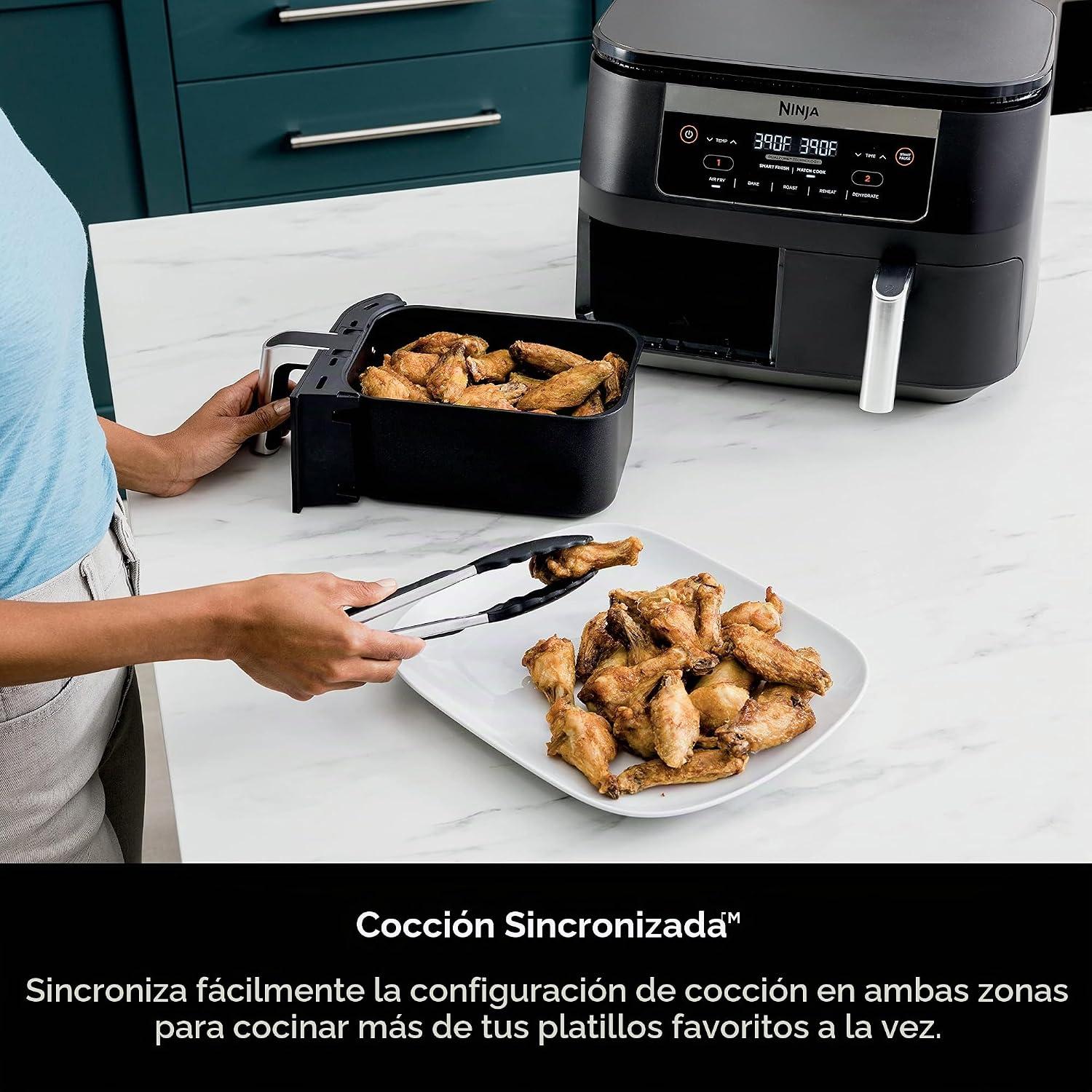 Freidora de Aire Doble Zona Ninja DZ090 Foodi 5 en 1 5.6 L Negra — imagen 4