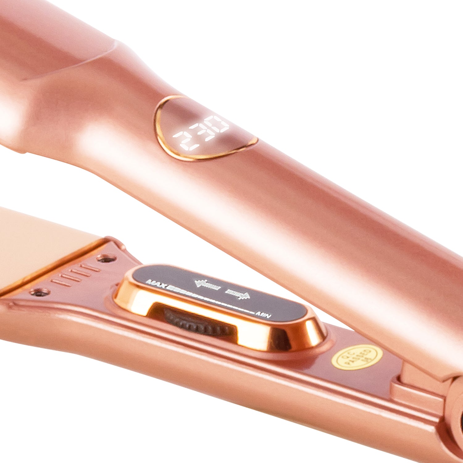 Plancha Alaciadora de Cabello Uso Profesional Titanio Gold Rose 4 cm Antifrizz Control Keratin Timco P1100 — imagen 5