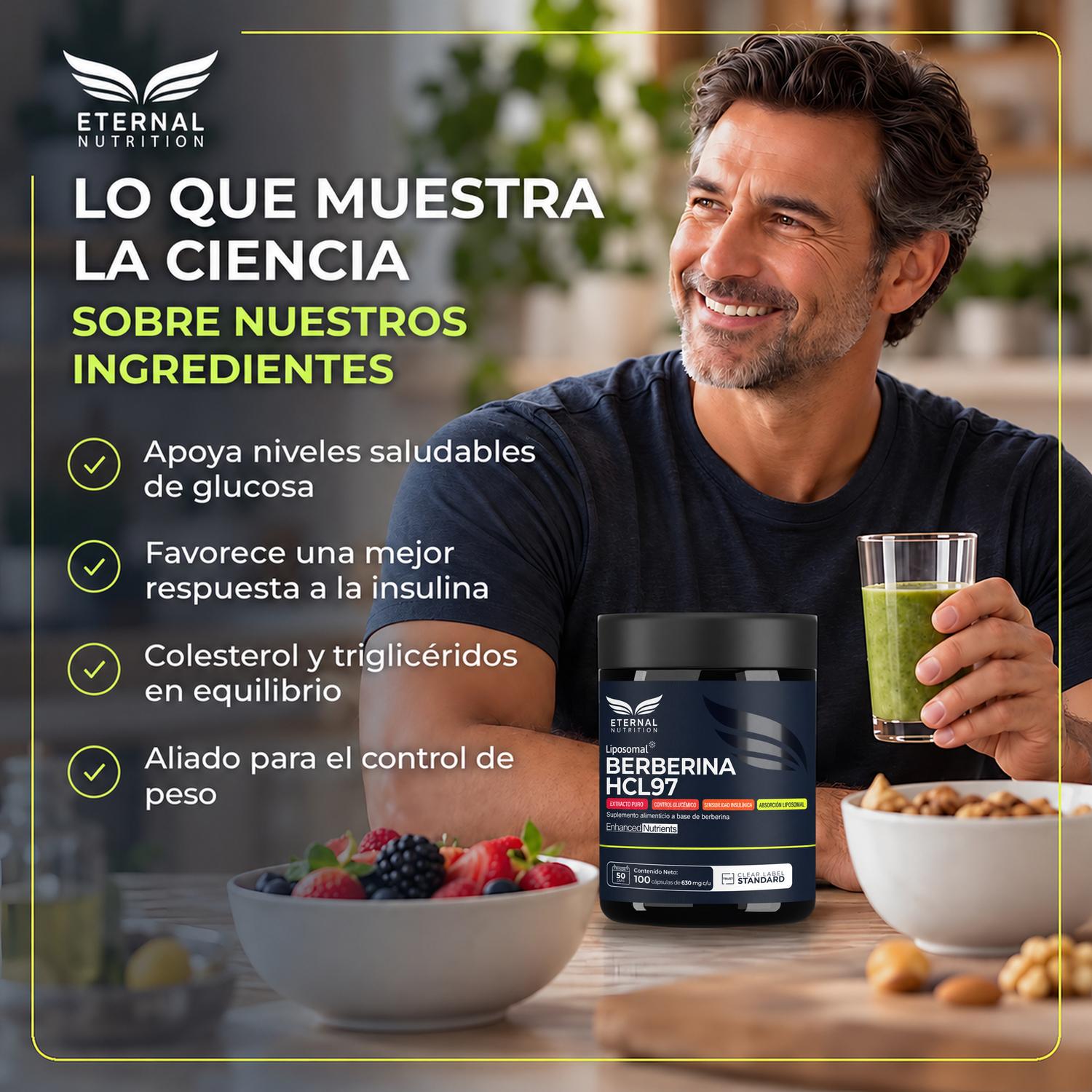 Berberina HCL97 Liposomal con Canela Ceylon y Vinagre de Manzana, 1,260 mg por Porción, 100 Cápsulas — imagen 8