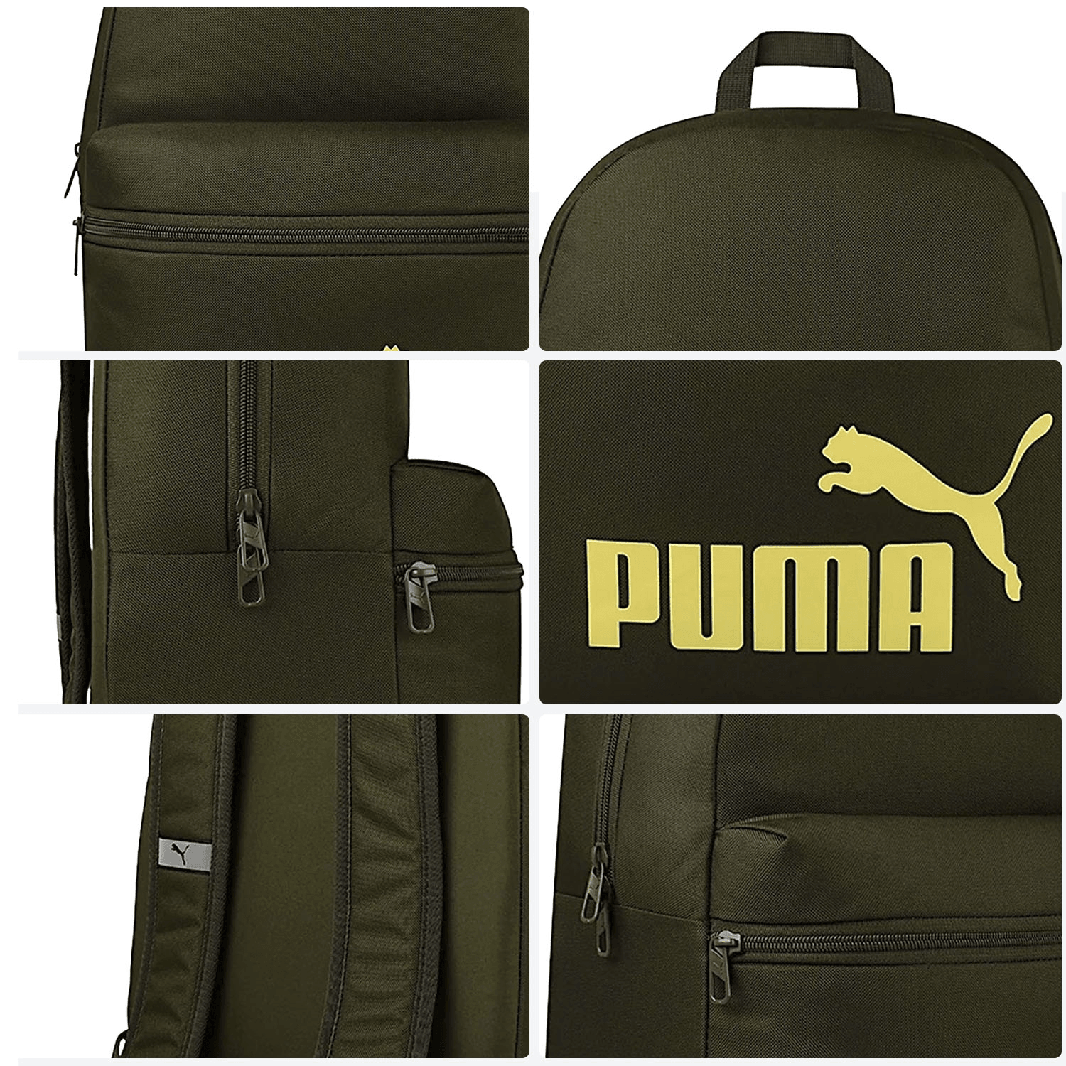 Mochila Puma Phase Olivo Escolar Ligera Original Unisex 15L — imagen 7