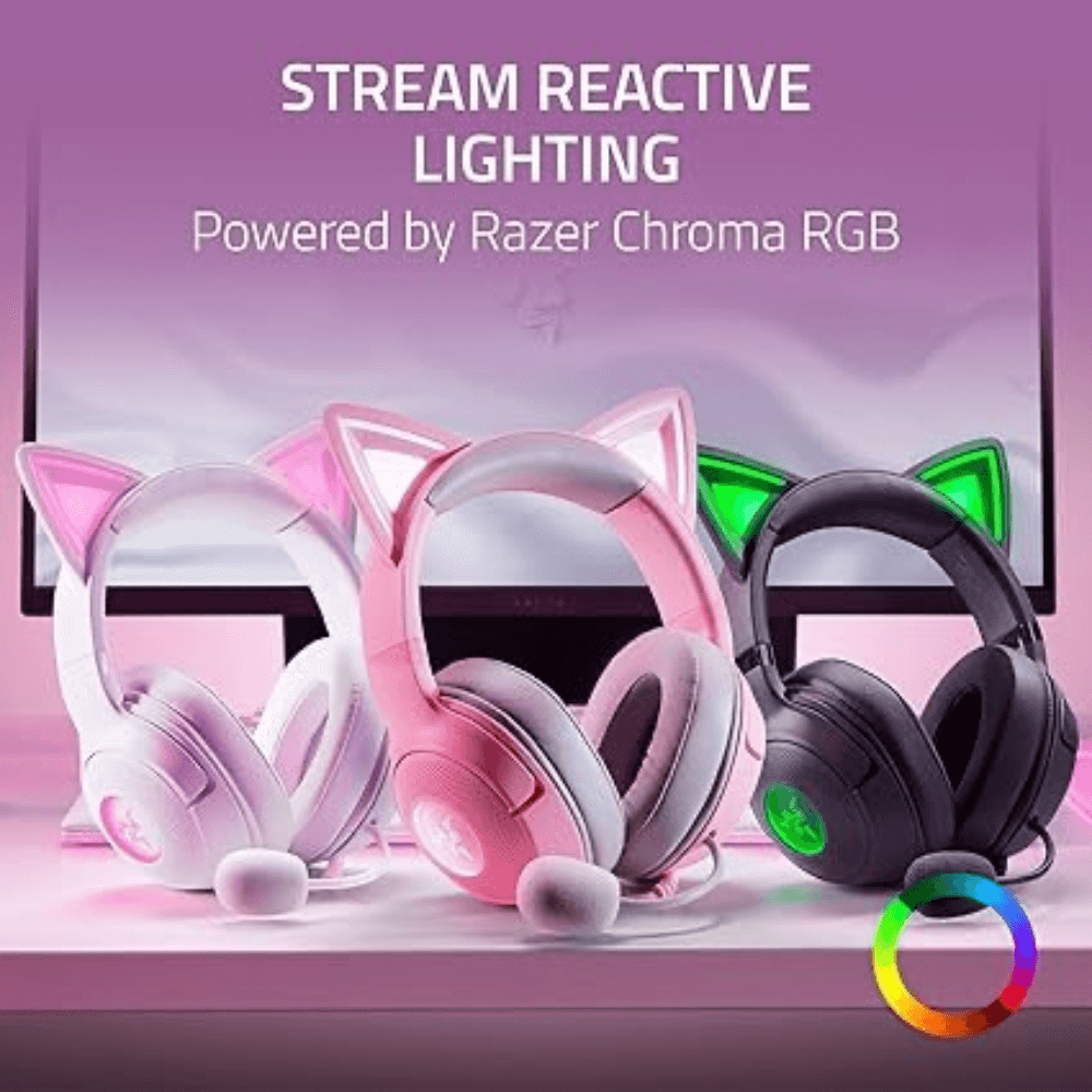 Audifonos Alambricos Razer Kraken Kitty V2 - Negro — imagen 4