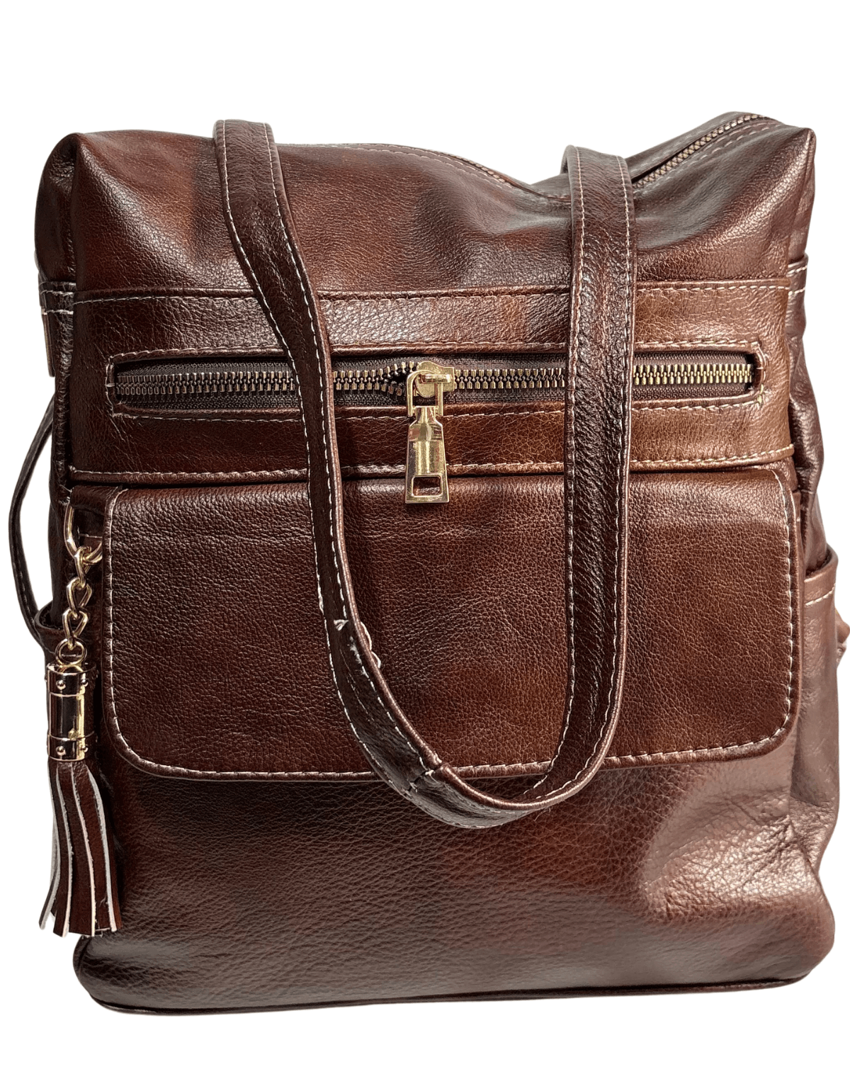 Mochila Bolsa Mariconera 3 En 1 De Piel Legitima Suave Para Dama Jf5 — imagen 7