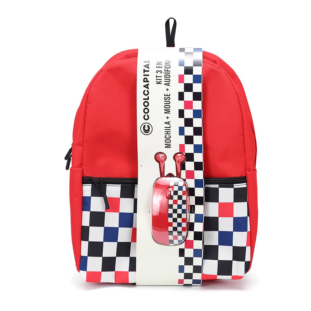 Mochila para laptop + mouse alámbrico CoolCapital Cuadros 15" pulgadas combo — imagen 2
