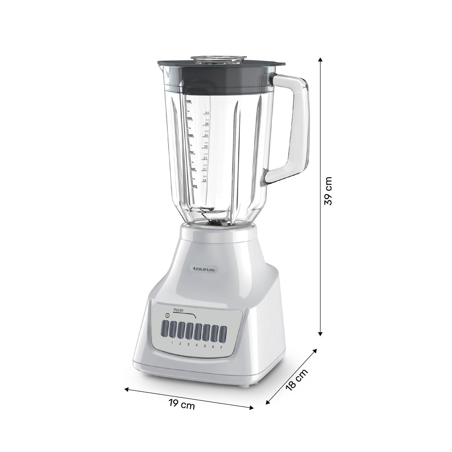 Licuadora Taurus Magnifique 7 Velocidades Vaso de Vidrio 1.5 L Blanca — imagen 10