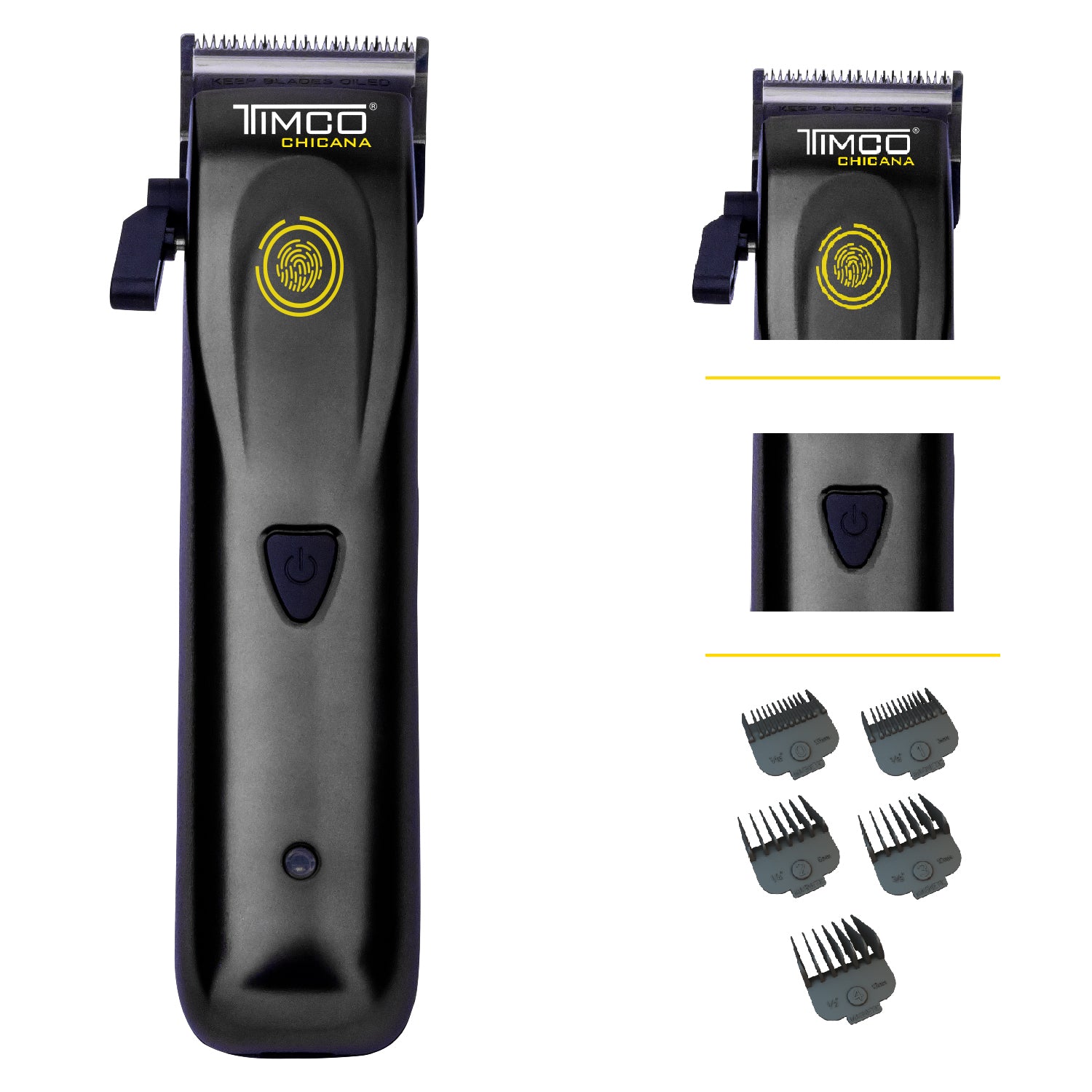 Maquina de Corte Cabello Barba Inalámbrica Uso Profesional Peines Guia de Aumento Timco HC80N — imagen 3