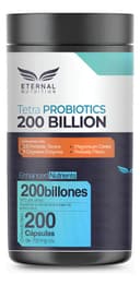 Tetra Probióticos 200 Billones UFC, Fibras Prebióticas + Enzimas Digestivas + Inulina, 200 Cápsulas