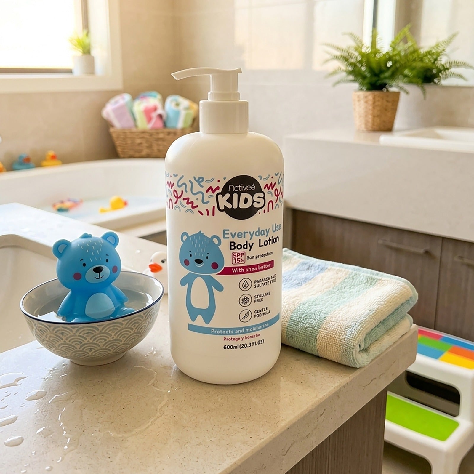 Loción Corporal Activee Kids 2 en 1 Humectante Infantil Protege del Sol Sin Parabenos ni Sulfatos — imagen 3