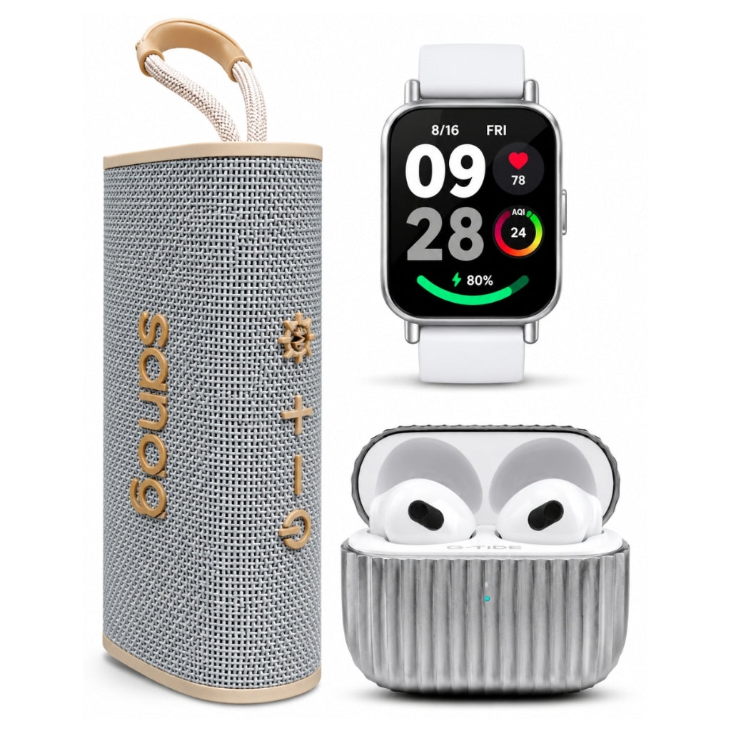 SMARTWATCH REDMI WATCH 5 ACTIVE (PLATA) + AUDIFONOS G-TIDE H21 (PLATA) + BOCINA SANAG M15 (BEIGE) — imagen 2