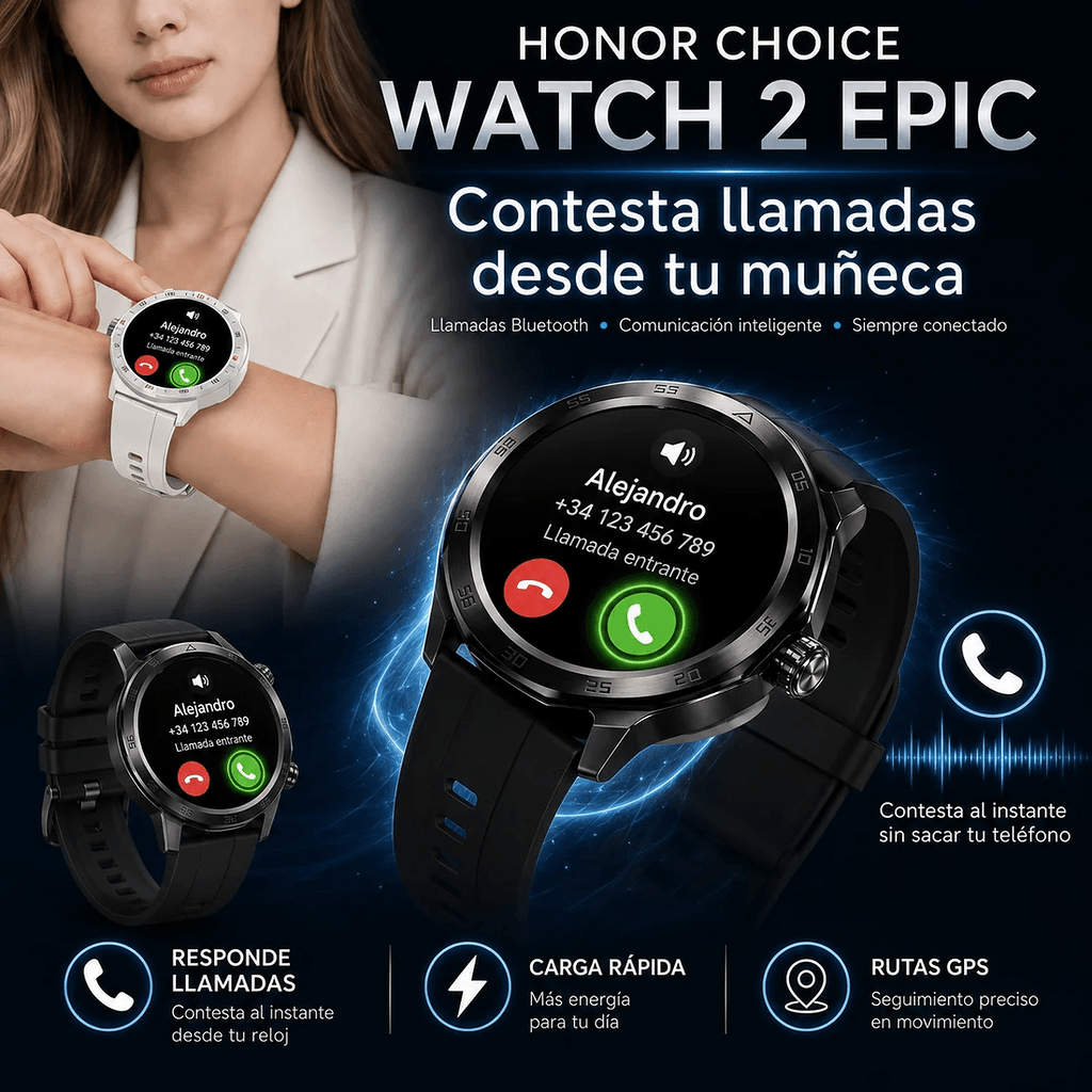 SMARWATCH HONOR CHOICE 2 EPIC AMOLED + AUDIFONOS SABALA ST-765 — imagen 3