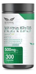 Infinity: Vitamina D3 + K2 Liposomal, K2 MK4+MK7 + D3 + MCT + Folato, para Salud Ósea, 300 Cápsulas