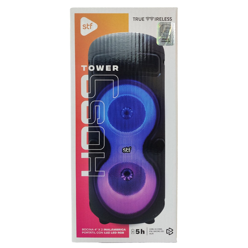 Bocina Portatil Hoss Tower 4x2 STF 10W 5hrs Uso Funcion Tws — imagen 10