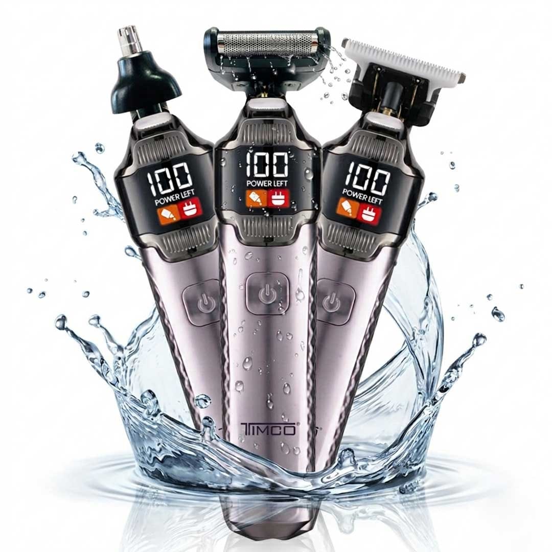 Rasuradora Electrica Recargable TIMCO PG400 3 en 1 Resistente al Agua Cuchillas de Cerámica, 210 Min de Autonomía y Pantalla LED — imagen 2