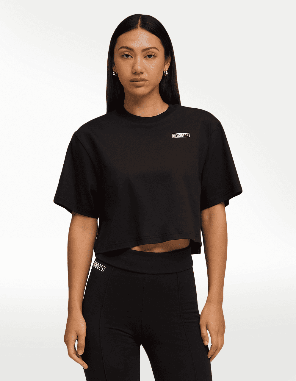 Playera Puma X Rosé Relaxed Negro - Mujer — imagen 2
