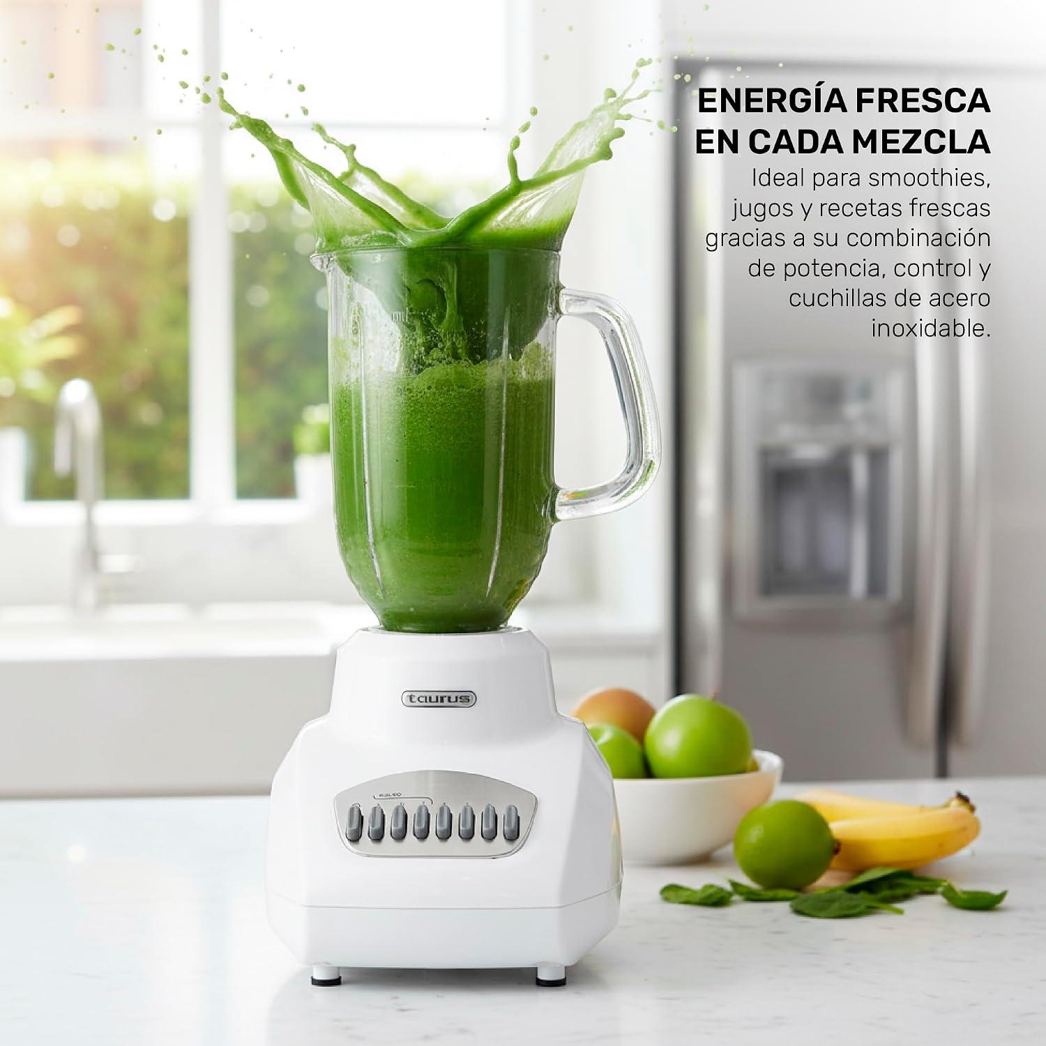 Licuadora Taurus Valencia 7 Velocidades Vaso de Vidrio 1.25 L Blanca — imagen 6