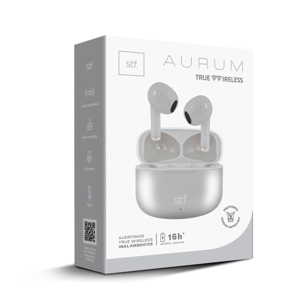 Audifonos Inalámbricos Tws Aurum STF 16hrs Uso Gris — imagen 8