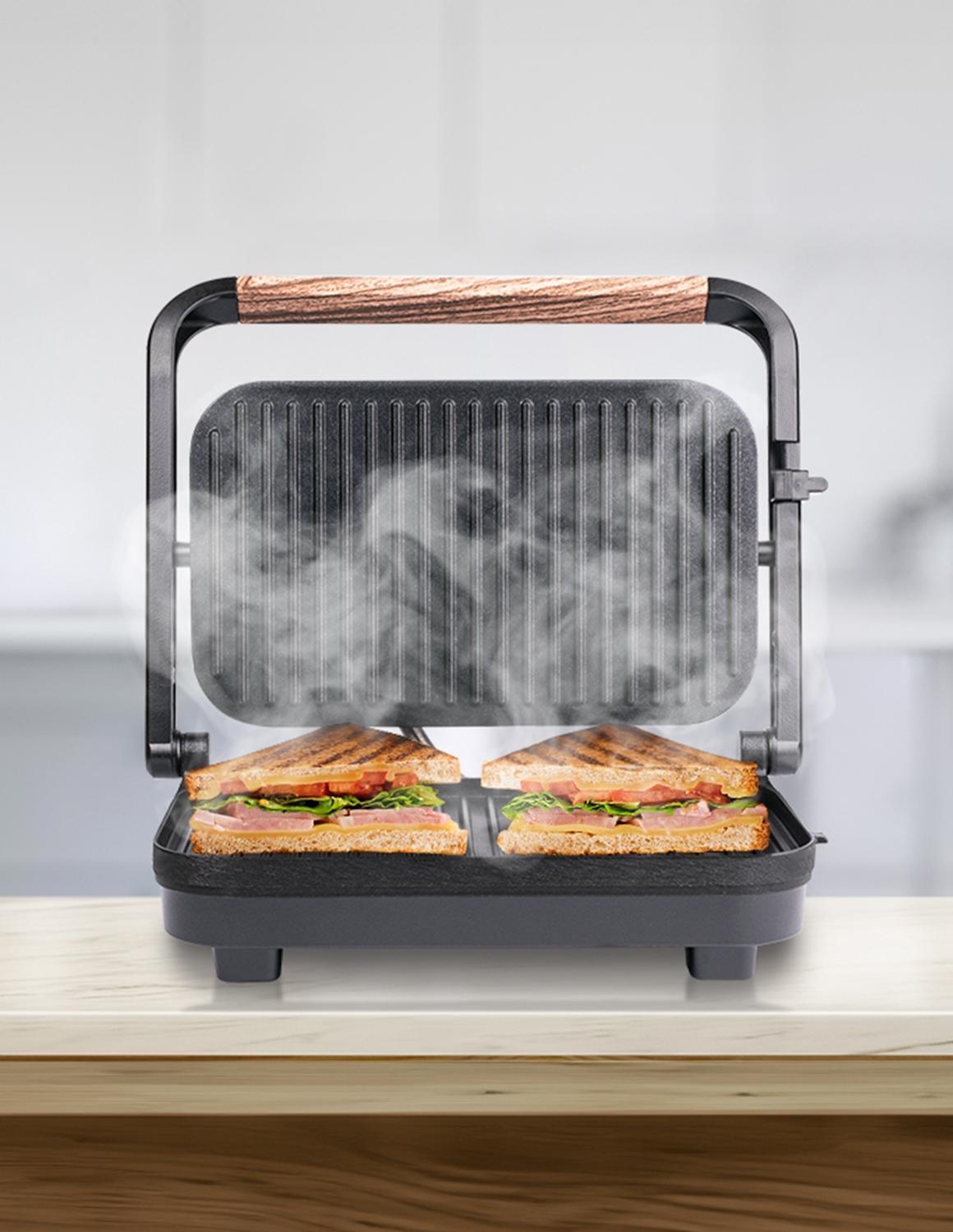 PARRILLA DE PANINI DAEWOO DHG-2675 DE 2 REBANADAS — imagen 3