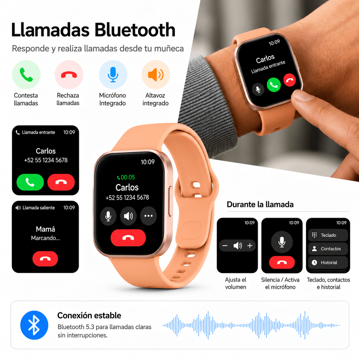 SMARTWATCH XIAOMI REDMI WATCH 6 ACTIVE (ORANGE) + BOCINA XIAOMI SOUND POCKET (ROSA) + AUDIFONOS G-TIDE L42 (ROSA) — imagen 3