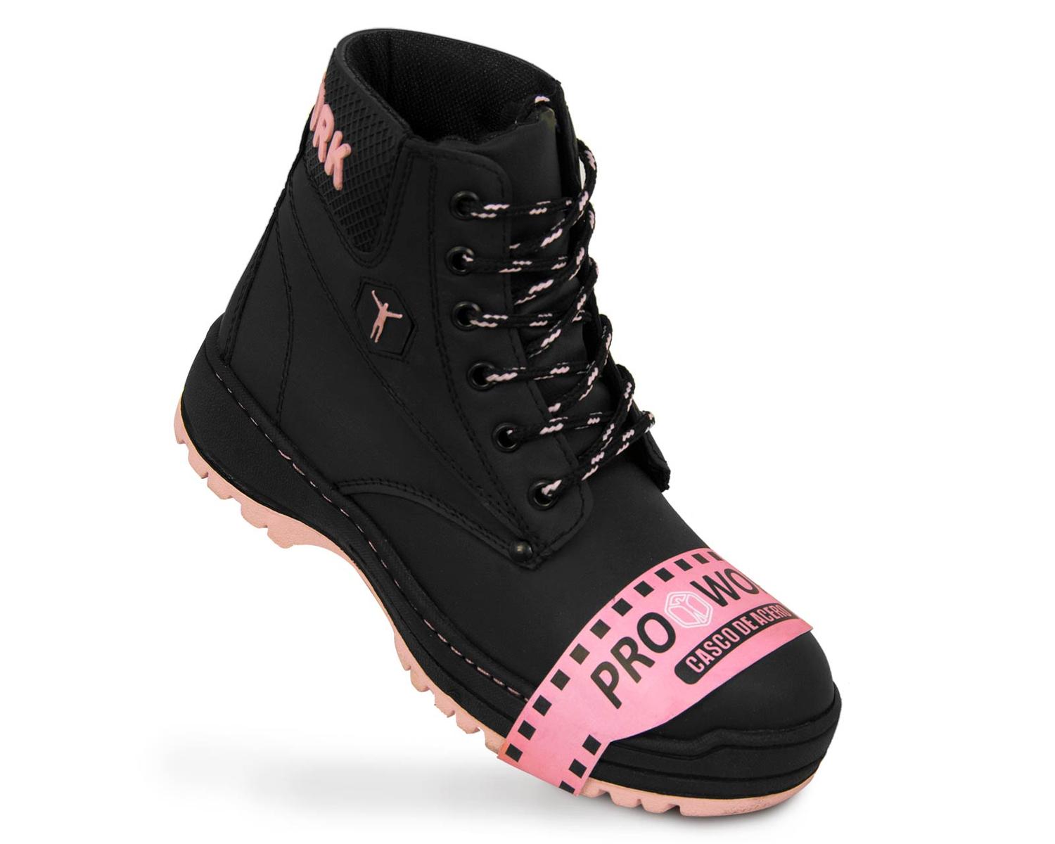 Bota Trabajo Mujer Casquillo Industrial Botines Rosa PD344 — imagen 3