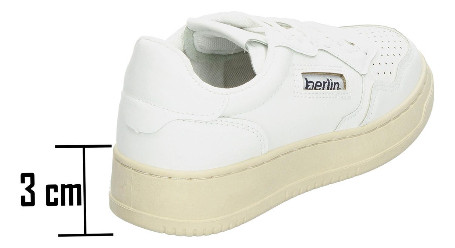 Tenis Berlín Dama Cintas Plataforma Casual Blanco Mujer — imagen 3