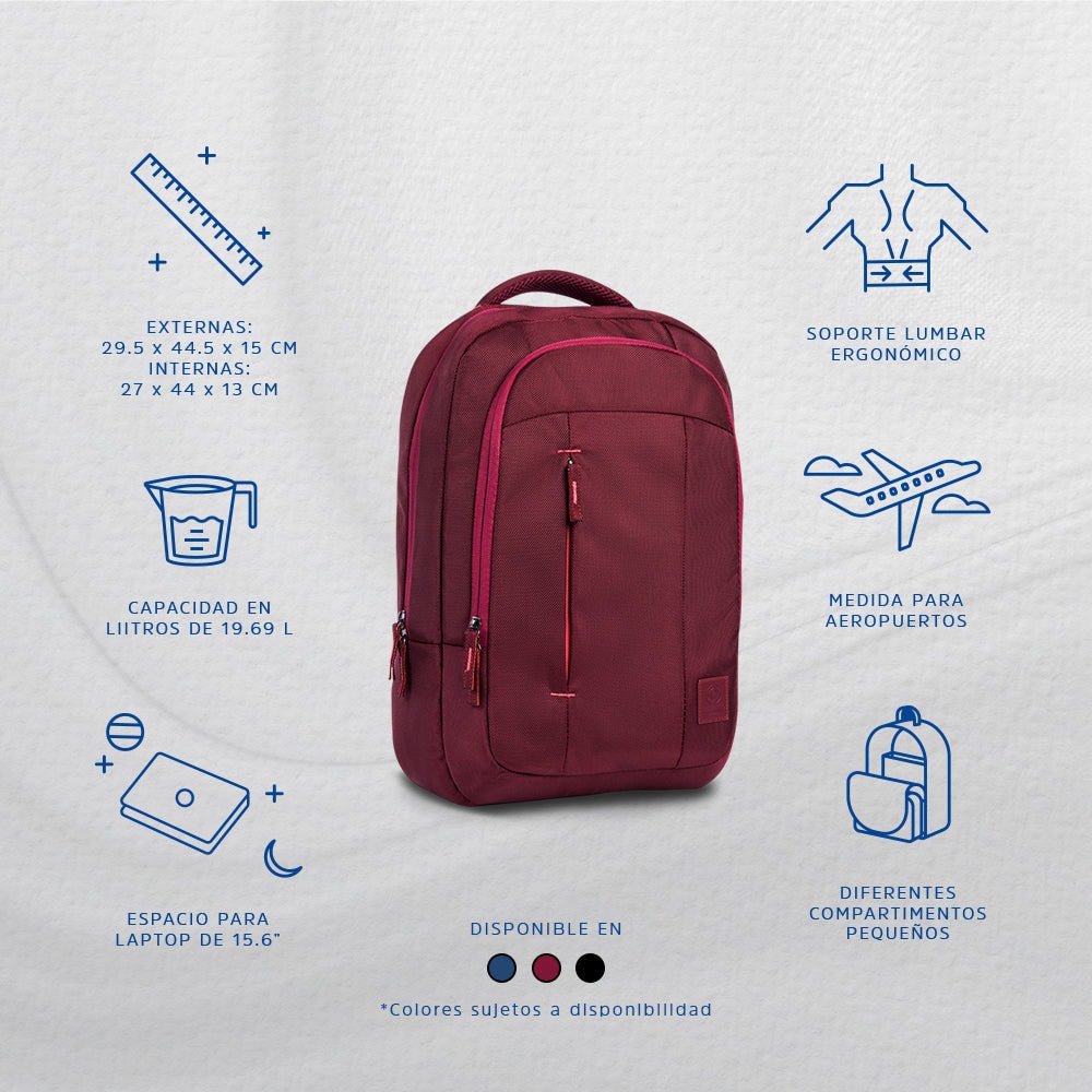 Mochila para laptop CoolCapital Zilker 15.6" pulgadas Vino — imagen 9