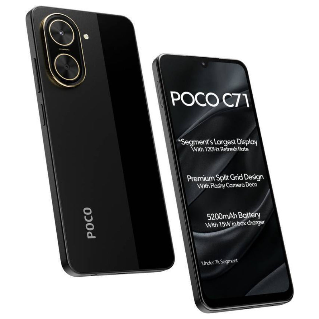 Smartphone XIAOMI POCO C71 4/128 GB Negro con Smartwatch FILWANS GTR Negro y Bocina 1HORA BOC062 — imagen 6