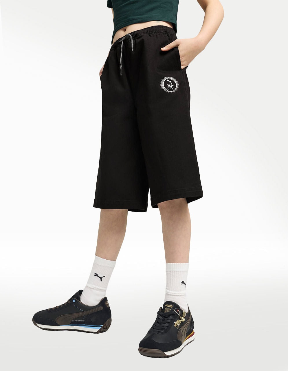 Short Puma X Harry Potter Relaxed Negro - Niño — imagen 3