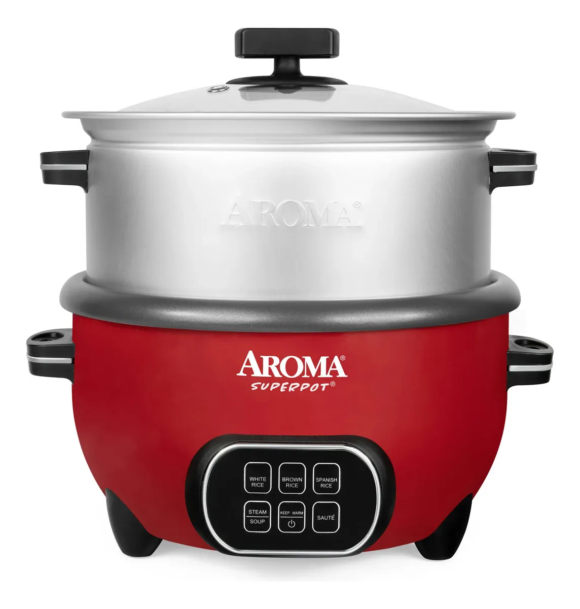AROMA ARC-1021DR Olla Multifuncional Color Rojo Capacidad De 20 Tazas — imagen 1