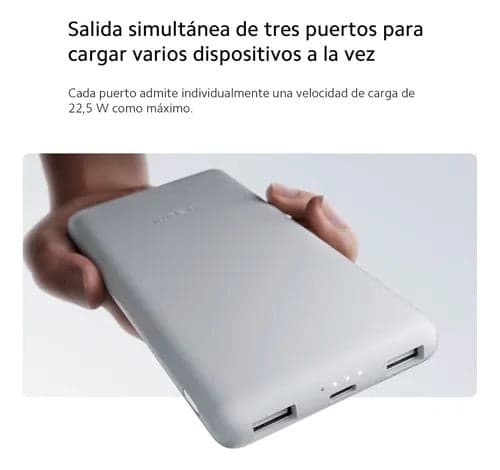 Bateria Xiaomi Power Bank 10000mAh 22.5w Lite - Blanco — imagen 4
