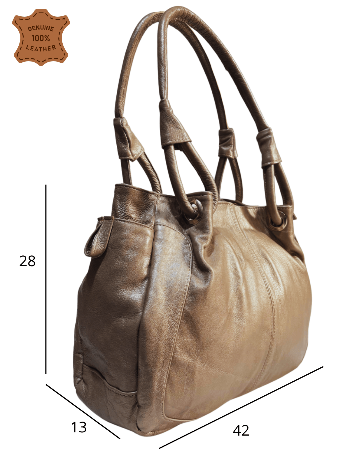 Bolsa De Piel Cuero Genuino Para Mujer Tendencia De Moda Ale — imagen 16