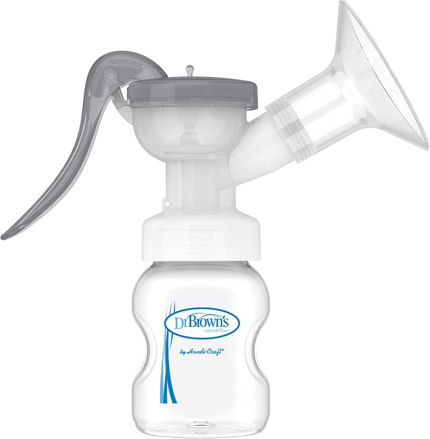 Extractor De Leche Materna Manual Dr Brown De Silicona Con Escudo Bf102 Con Biberón — imagen 4