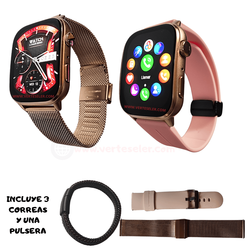 G-Tide S6 Pro Smartwatch – Innovación, llamada, notificaciones, correas metálicas,deportes,salud.Dorado. — imagen 3
