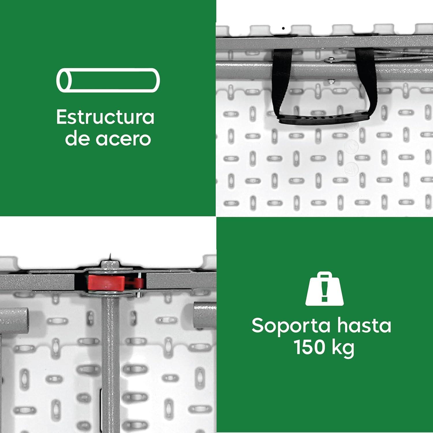 Combo 2 Mesas Portátiles Plegables 1.20 Metros Cuory Blanca — imagen 6
