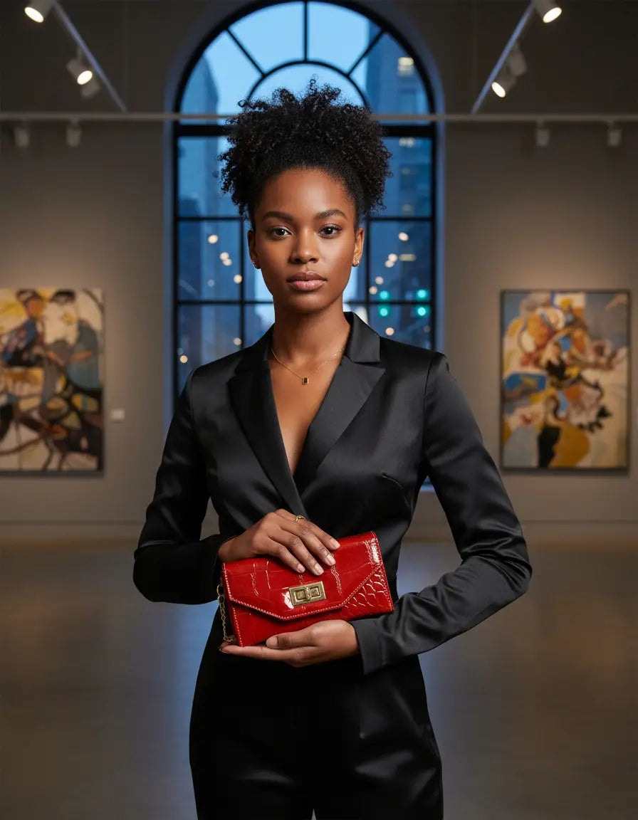 Cartera De Piel Para Mujer De Diseño De Moda Práctica Perla — imagen 2