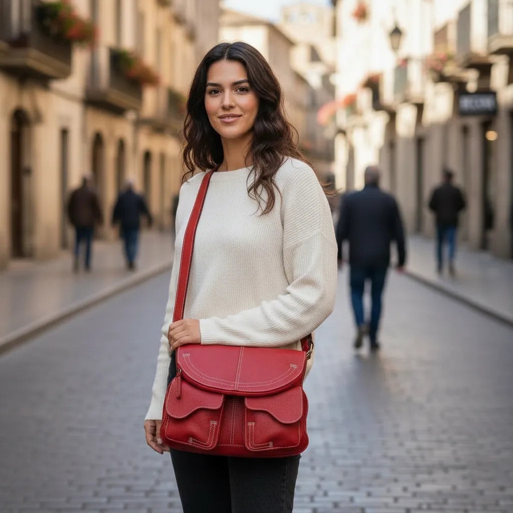 Mariconera De Piel Original Flotter Para Mujer Maya — imagen 3