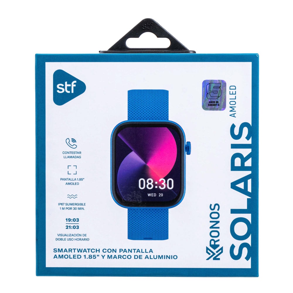 Smartwatch Reloj Kronos Solaris STF Pantalla Amoled 1.85"Resistencia al agua IP67 Azul — imagen 8