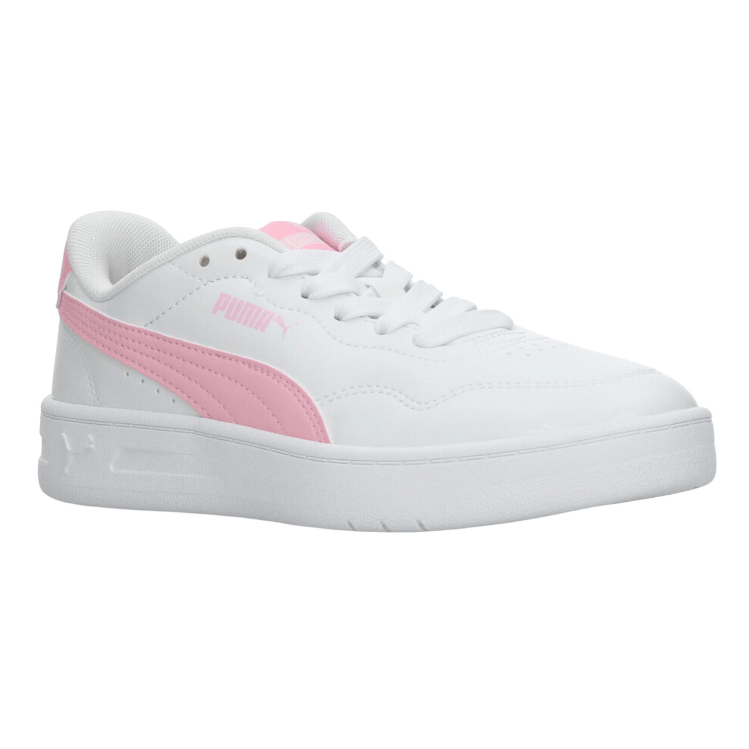 Tenis Puma Court Lally Dama Casual Blanco Rosa Mujer — imagen 2