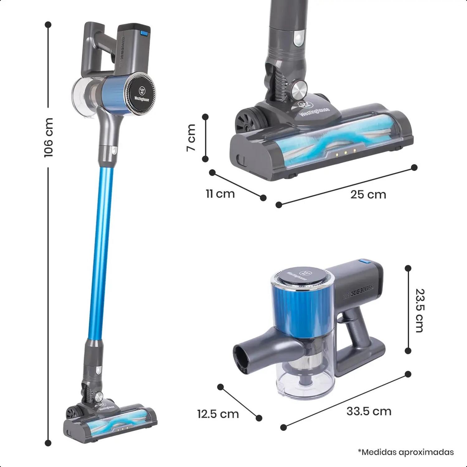 Aspiradora Inalámbrica Westinghouse WFVCF807 180W 3 Velocidades Azul Oscuro — imagen 3