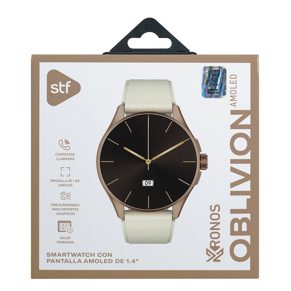 Smartwatch Reloj Kronos Oblivion STF Pantalla Amoled 1.43" Resistencia al agua IP68 Beige — imagen 11