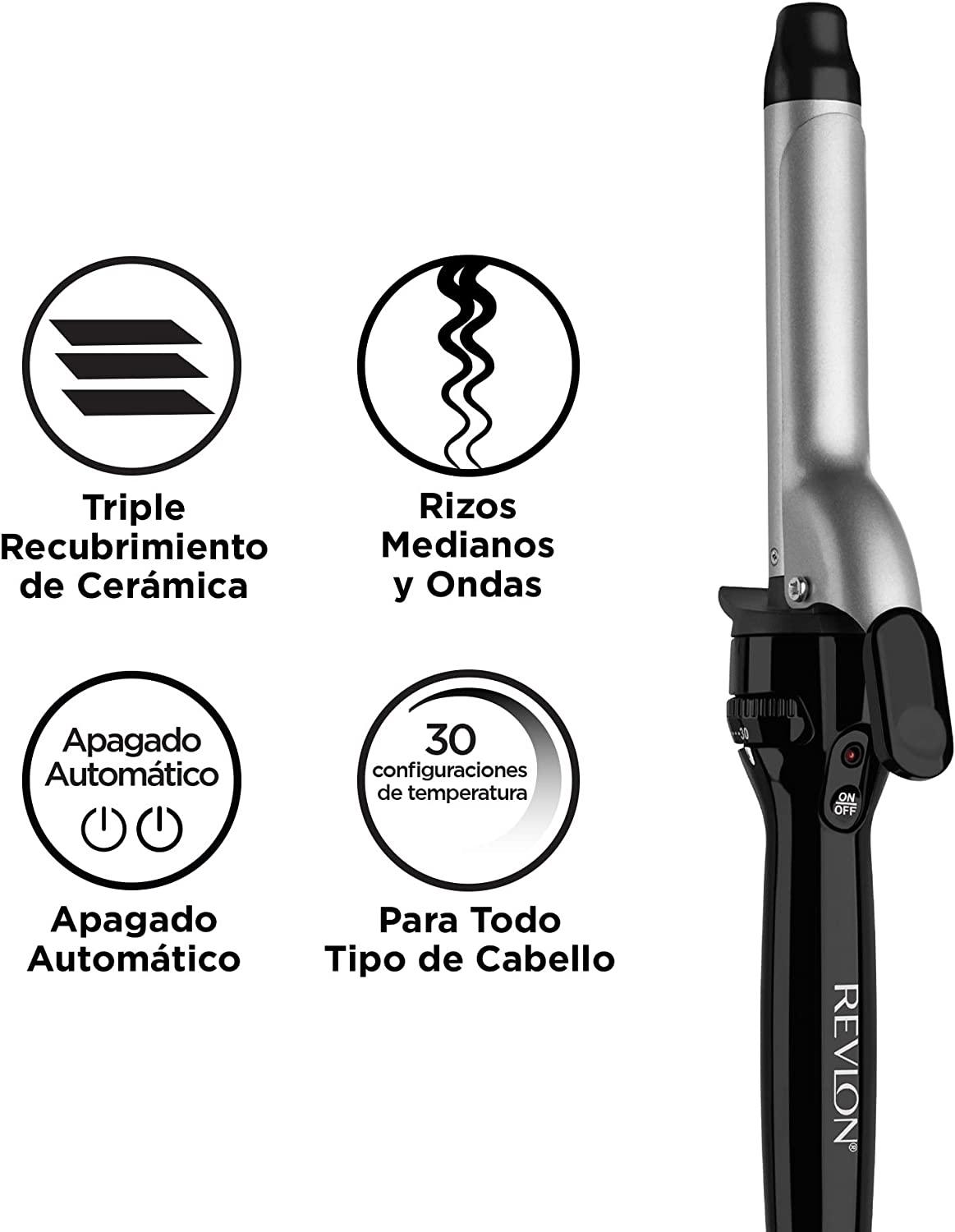 TENAZA RIZADORA REVLON RV051 CERAMICA 1 PUL — imagen 4
