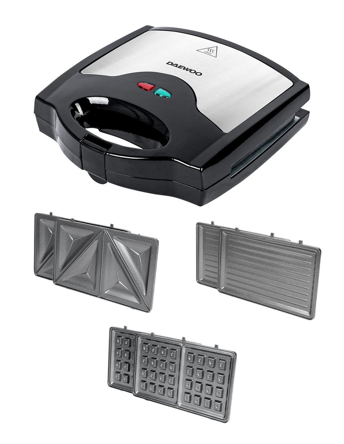 SANDWICHERA WAFLERA PANINIS DAEWOO DSM-9780 SNACKERA 3 EN 1 — imagen 2