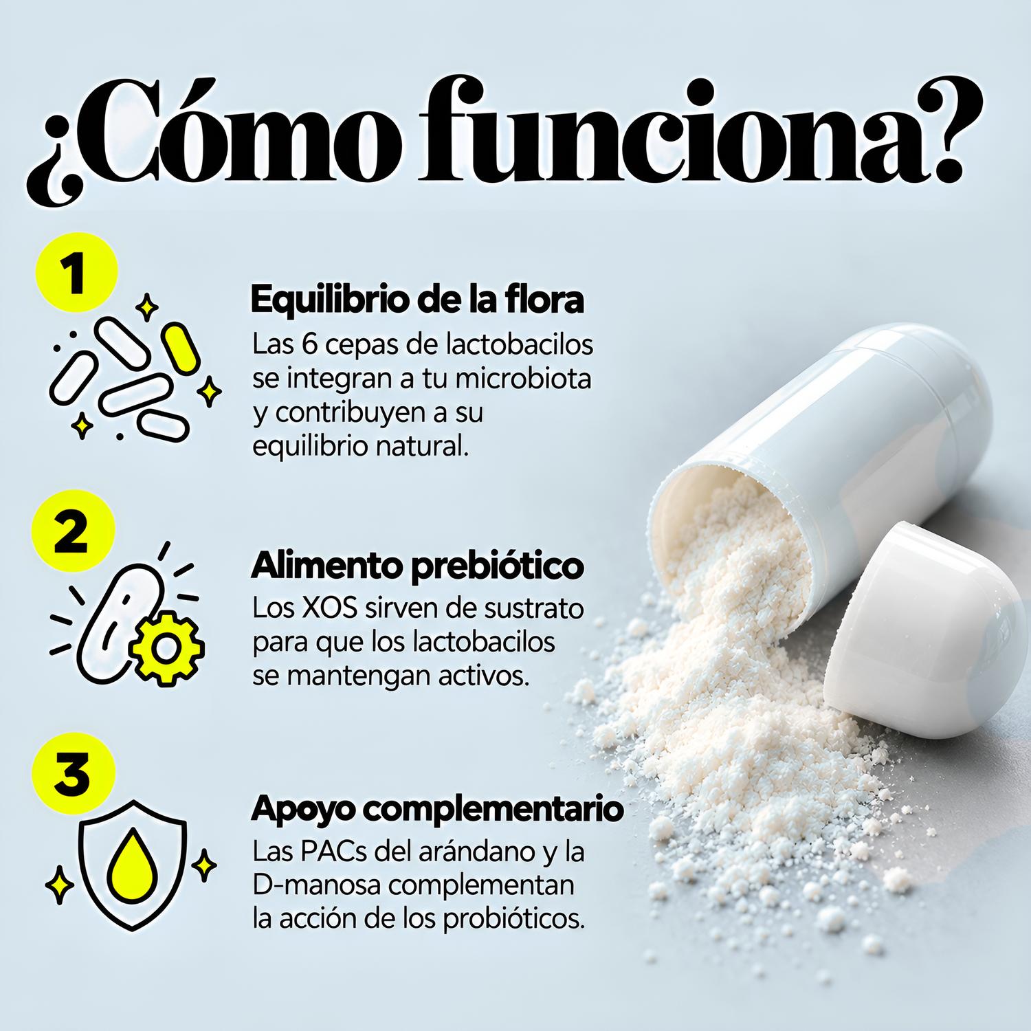 Healthy Me Intimate Care: Probióticos Vaginales con 6 Cepas, D-Manosa, Arándano y XOS, 60 Cápsulas — imagen 3
