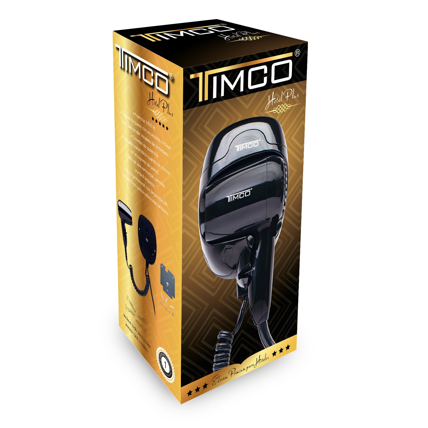 Secadora de Cabello de Pared Empotrable Pared Ideal Para Hotel Timco HS-1600N — imagen 5