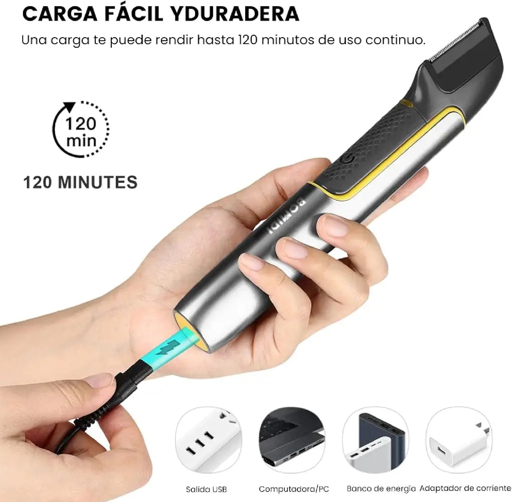 Rasuradora Eléctrica Bomidi Afeitadora de Vello Corporal HT1 - Negro — imagen 4