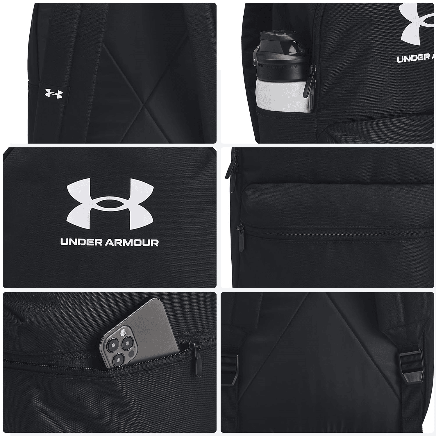 Mochila Under Armour Essential Negro Escolar Unisex 18L — imagen 5