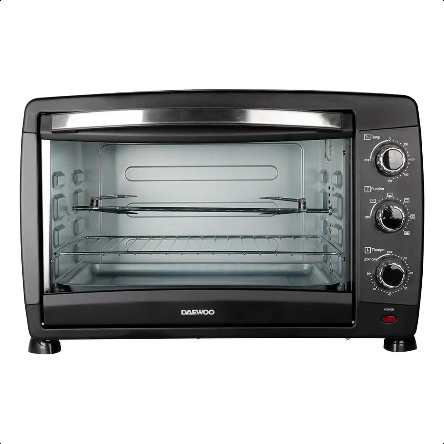 Horno Tostador Daewoo 40L DOT-1666 Negro Multifunción Conveccion y Asador Resistente — imagen 1