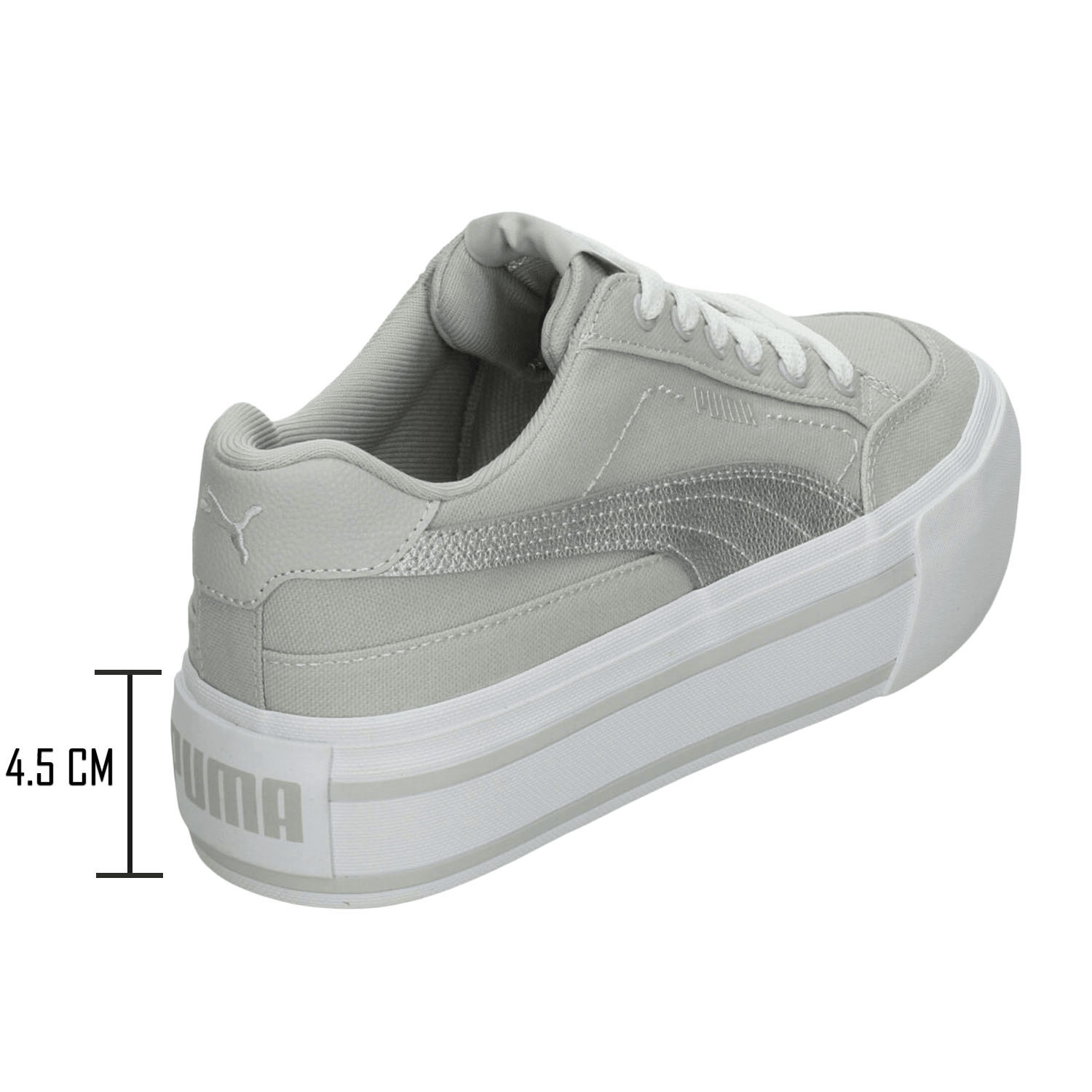 Tenis Puma Court Classic Vulc Dama Casual Plataforma Gris Mujer — imagen 3