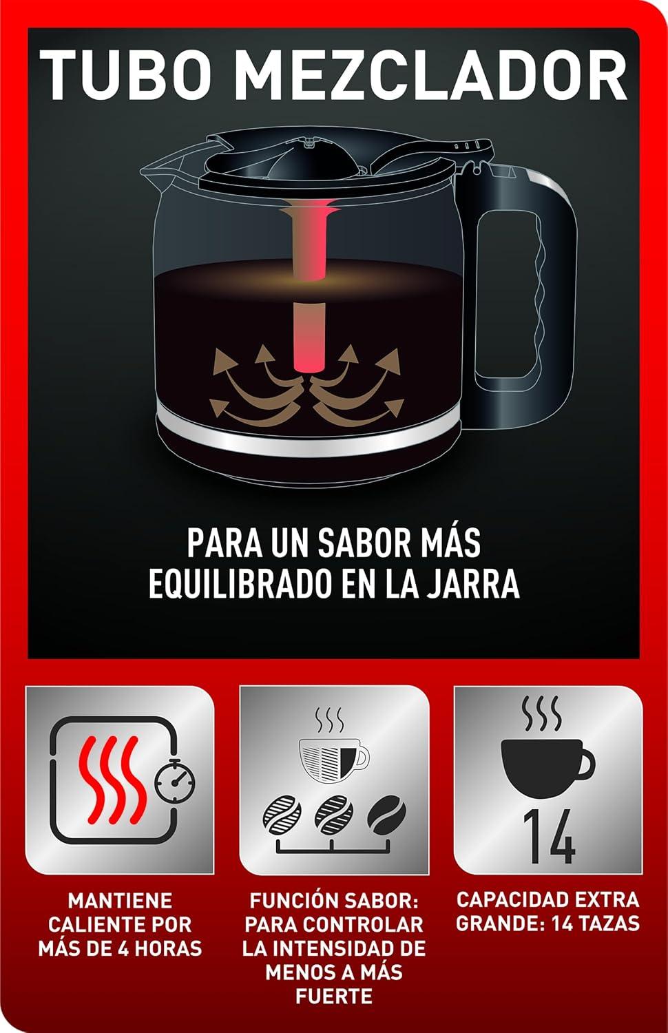 Cafetera Programable T-Fal CM771D55 1.8 L 14 Tazas — imagen 6